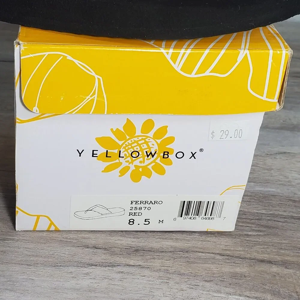 Women's Yellow Box Mellow Mat  8.5 Sandal Flip Flop Summer Beach Shoes - Picture 2 of 12